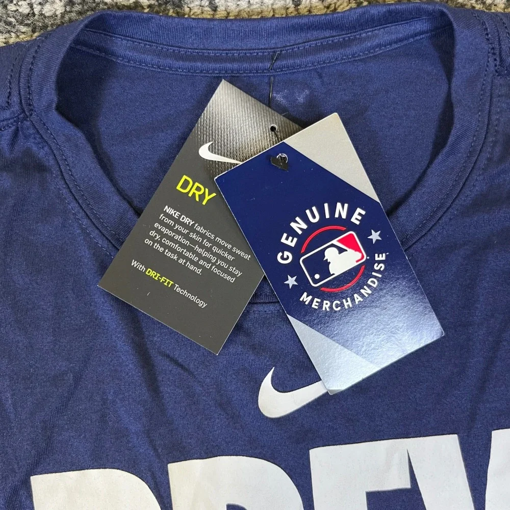 Nike Milwaukee Brewers T-Shirt Mens XL Navy Blue Brew Crew MLB Dri-FIT N922-44B
